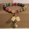 Fashion Colorful Tourmaline Crystal Bracelets for Women Men Light Luxury Orchid Pendant Beaded Bracelet Jewelry Gift