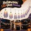 10pcs Ghost String Lights LED Halloween Decoration Battery Operated Indoor Outdoor Hanging Ghost Garland for Party Home Yard