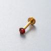Colored Cubic Zirconia Inlaid Titanium Labret Stud (1.2*8mm) for Cartilage, Tragus, or Conch Piercing