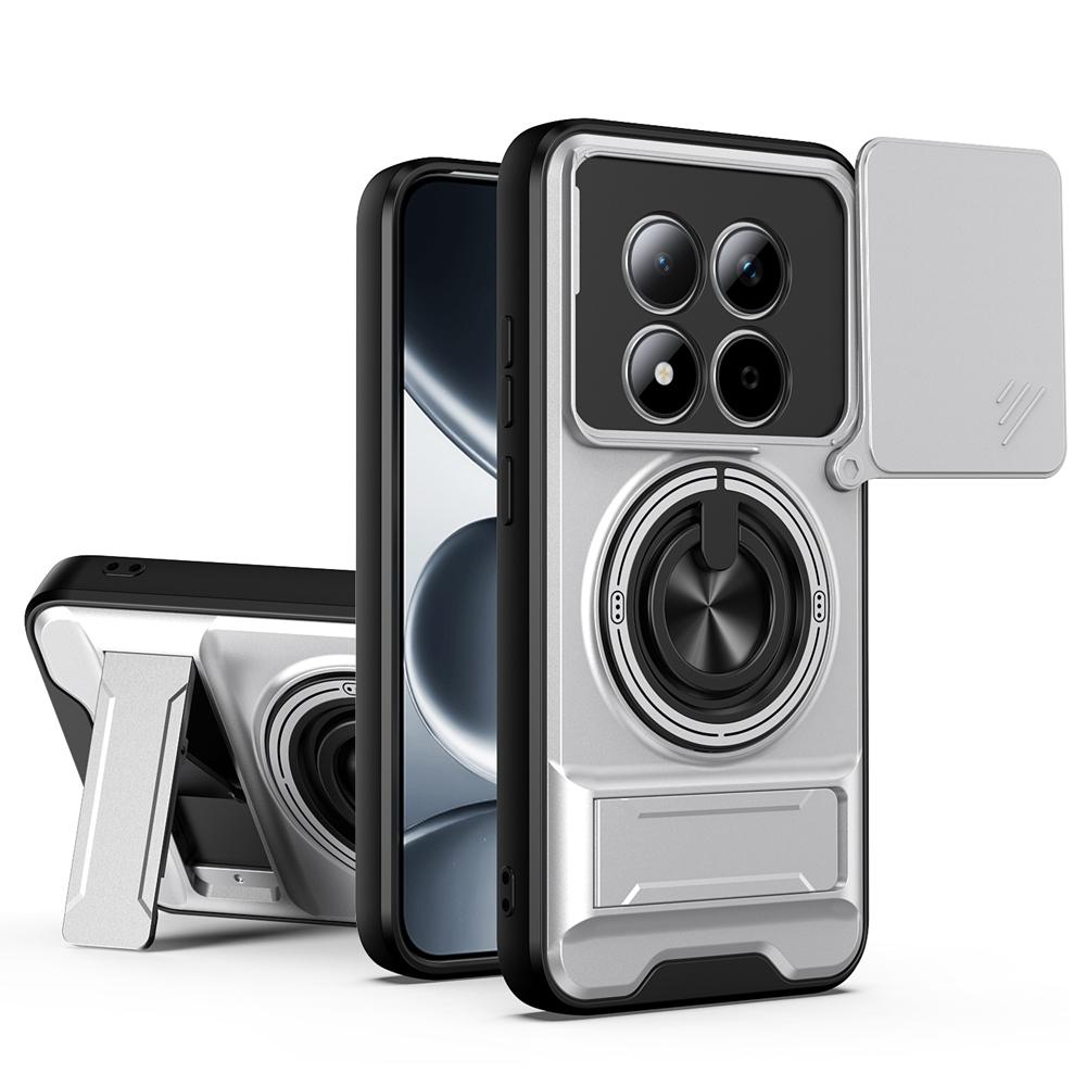 KEYSION Magnetic Phone Case for Redmi Note 15 Pro+ 5G 15 Pro 4G 5G Slide Camera Protection Upright Kickstand Ring Shockproof Back Cover