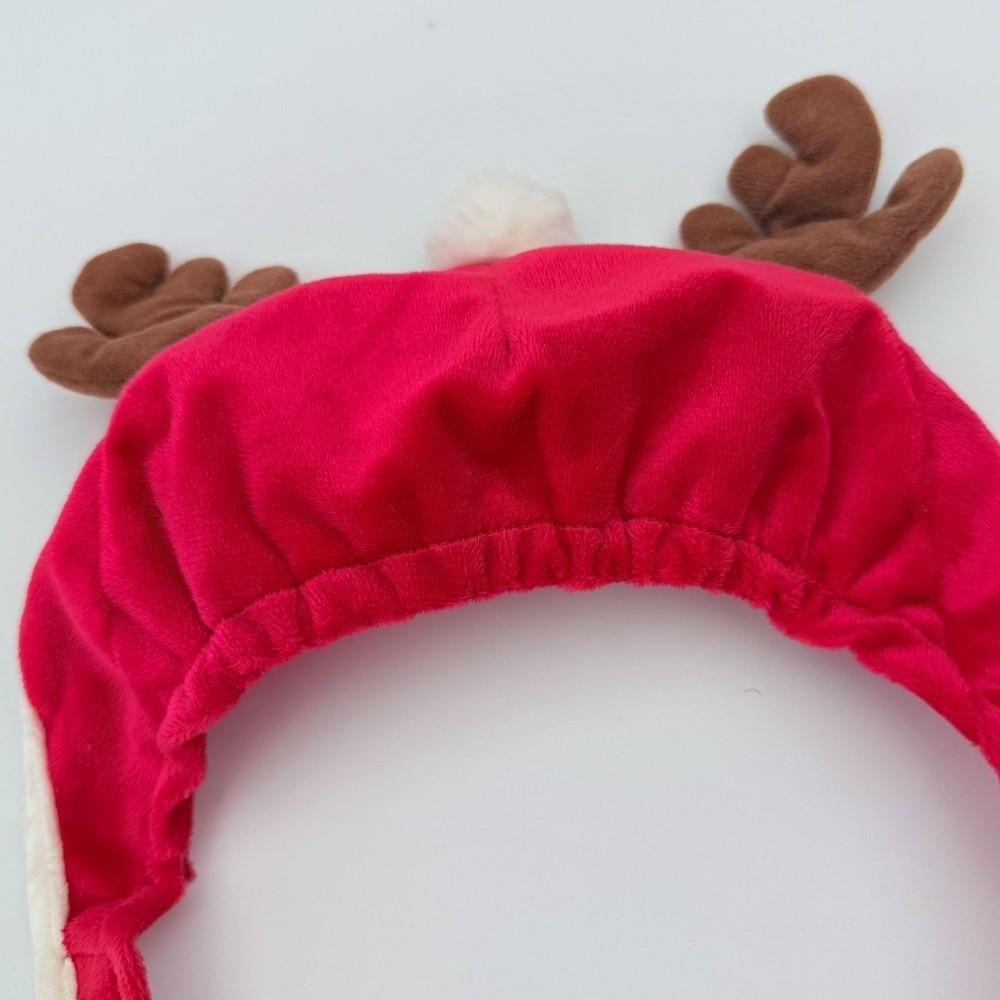 Adjustable Dog Reindeer Hat Warm Pet Calming Hood Cat Antler Hat  Festival Photo Prop