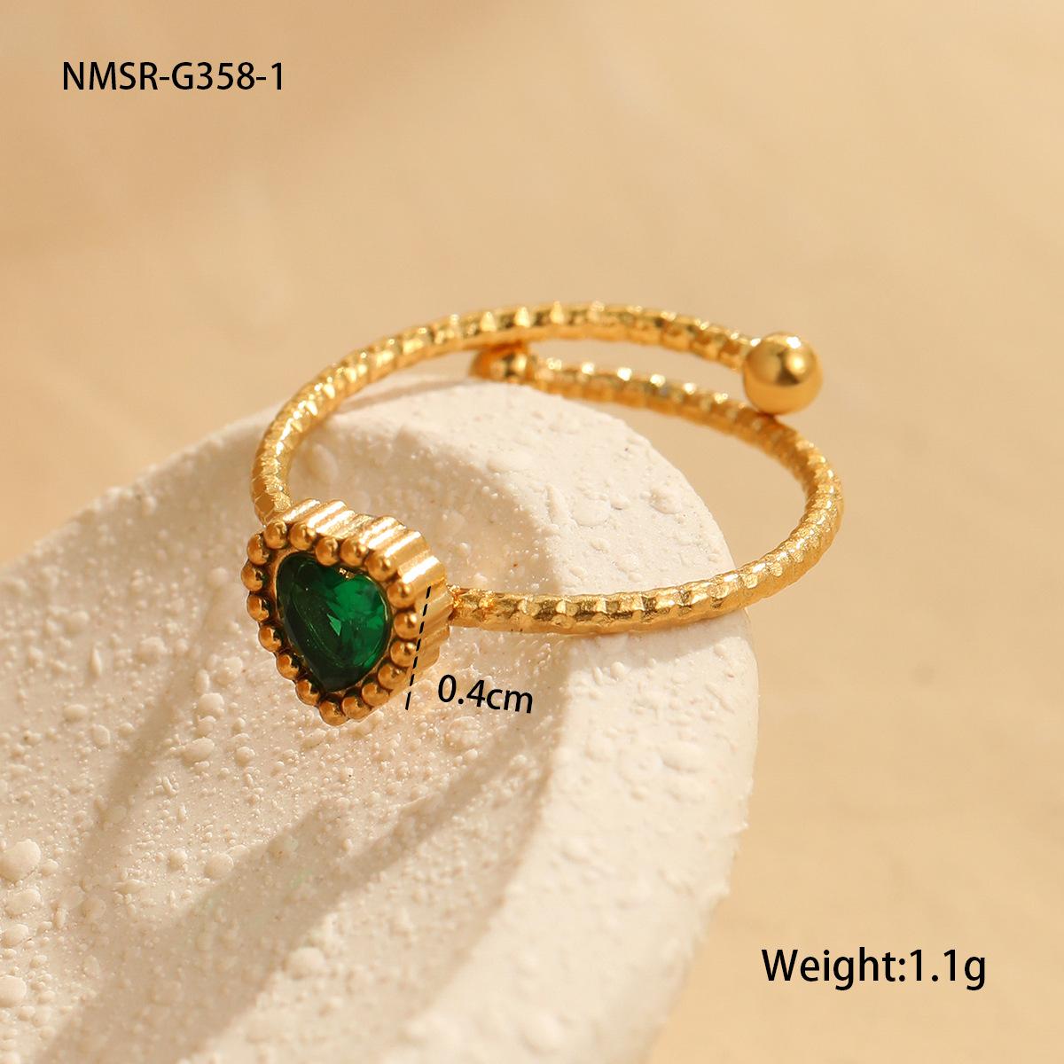 GEMCHIC Women s Elegant Vintage Heart Cubic Zirconia Stainless Steel Ring Open Adjustable Fashion Jewelry