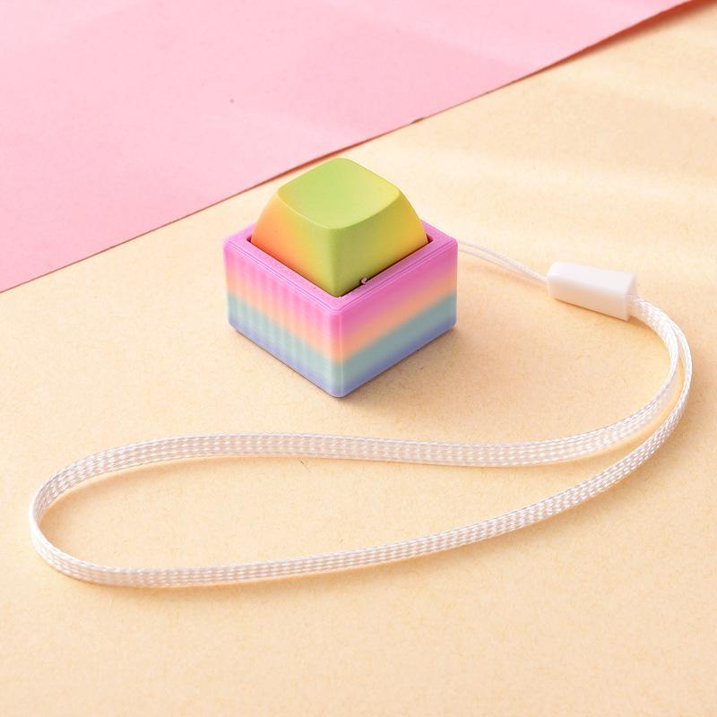 Portable Small Size Stress Relief Toy with Button Lanyard Pocket Fidget Toy for Anxiety Alleviation Commute Daily Use