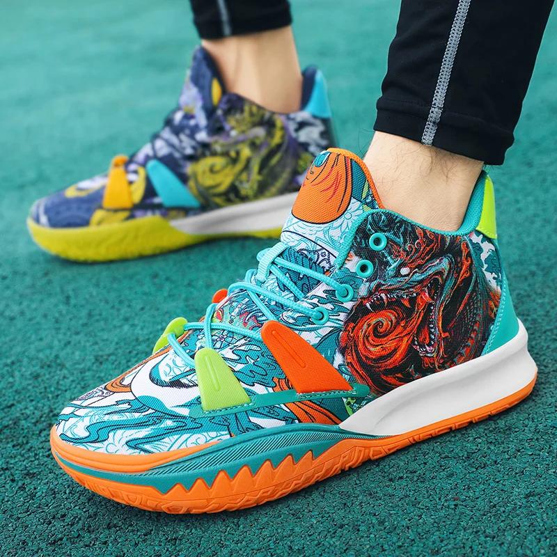 Breathable Sports Shoes Boys Basketball Sneakers Men's Non-Slip Shoes Comfortable Gym Training Athletic Shoes Shock Absorption