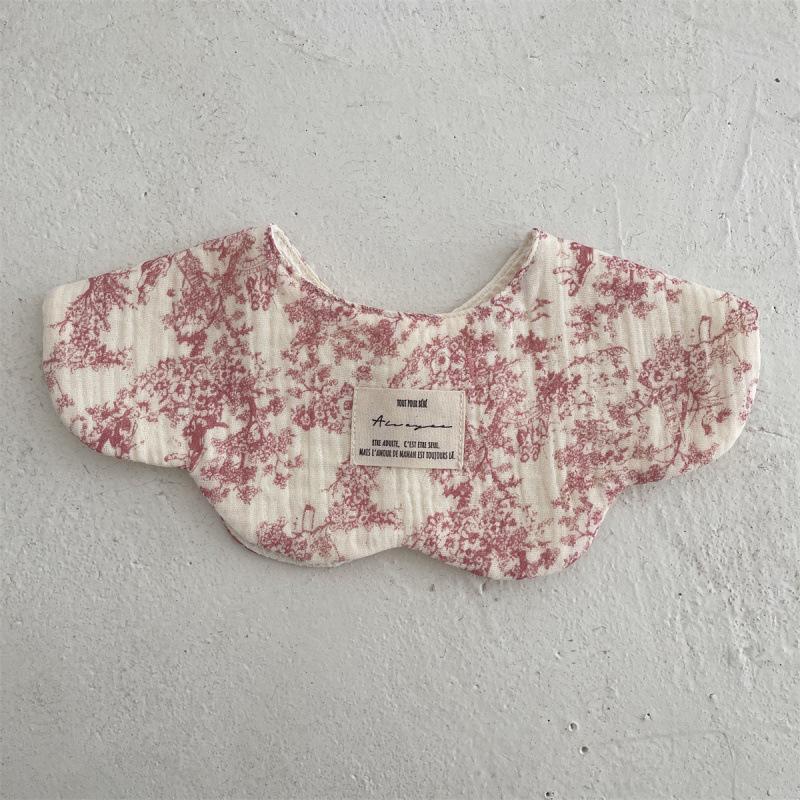 Pure Cotton Korean-Style Baby Drool Bib - Lightweight, Absorbent, Anti-Spit Up, Petal Design