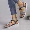 Fashion 2025 Fashion Elastic Band Women's Sandals New Crystal Casual Summer Open Toe Plus Size Best Seller Comfortable Flat Sandals