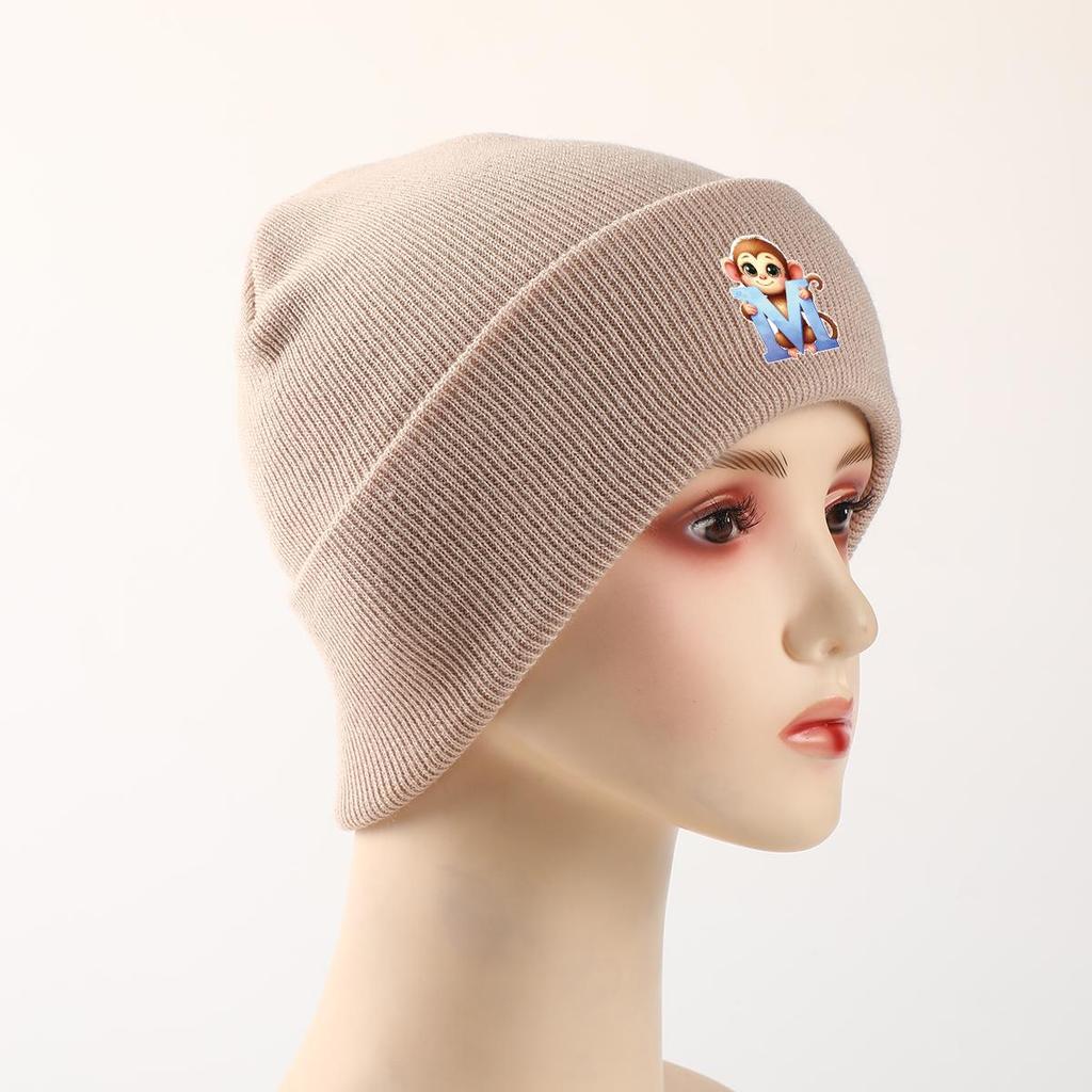 1pc, Alphabet A To Z and Animals Print Knitted Cap Beanie, 260 Knit Hats To Choose, for Men And Women