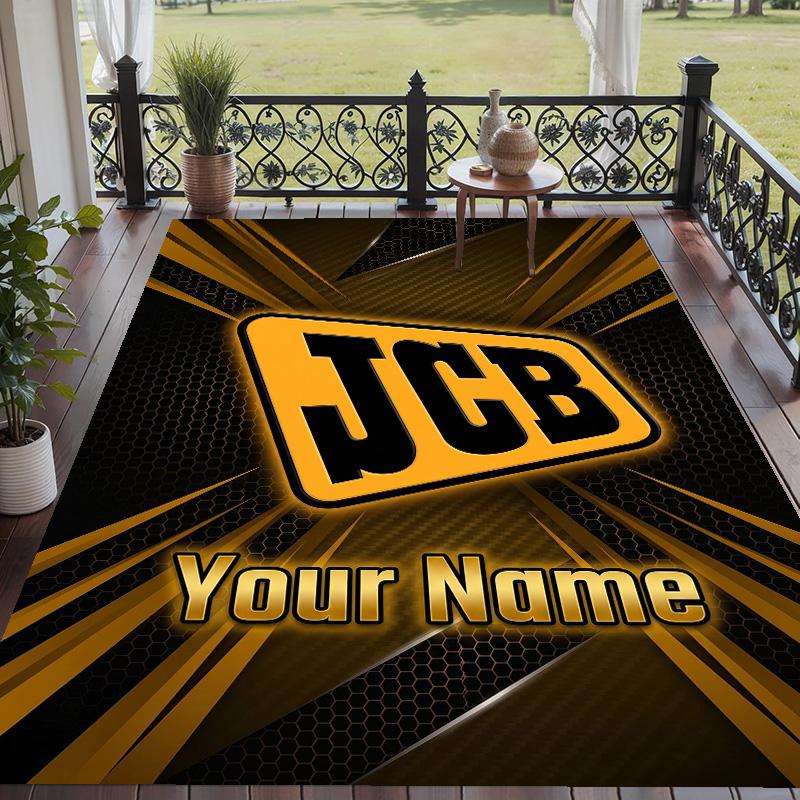 Custom Text Printed Rug JCB Non Slip Floor Carpet For Home Room Decor