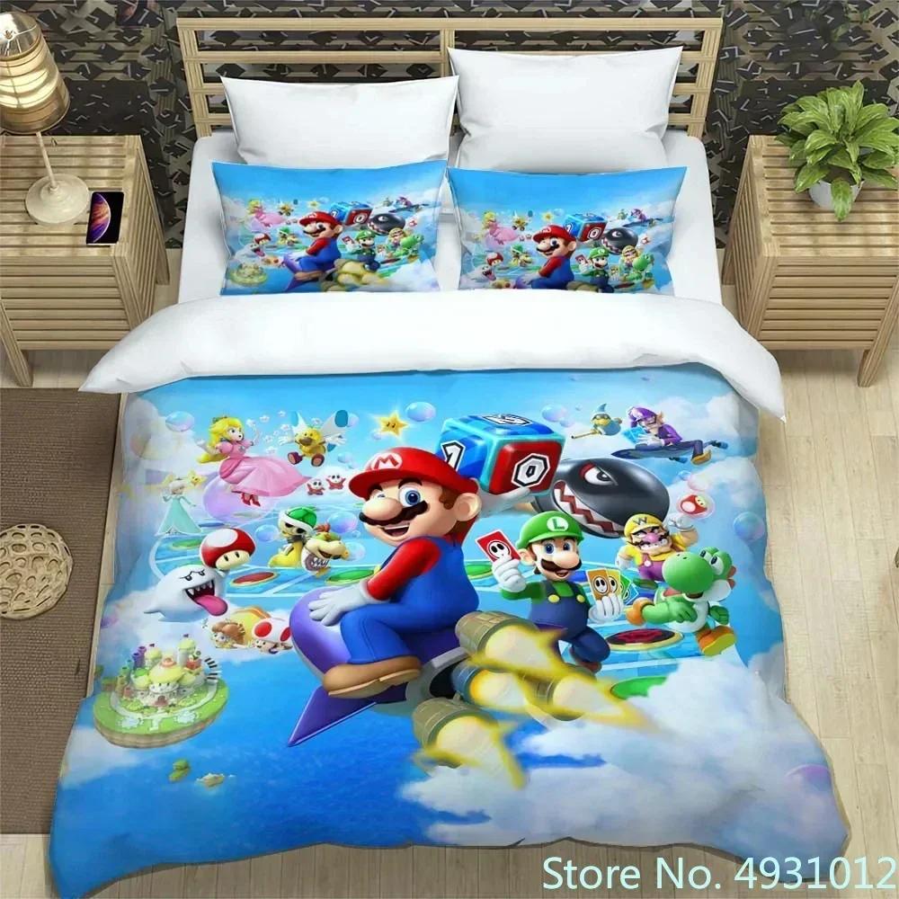 

Anime Jumpman Super Mario Children Bedding Set Pillowcase Bedclothes Cartoon 3D Printed Kids Adult Boys Quilt Duvet Cover Gift AU Double(180*210cm)3pcs