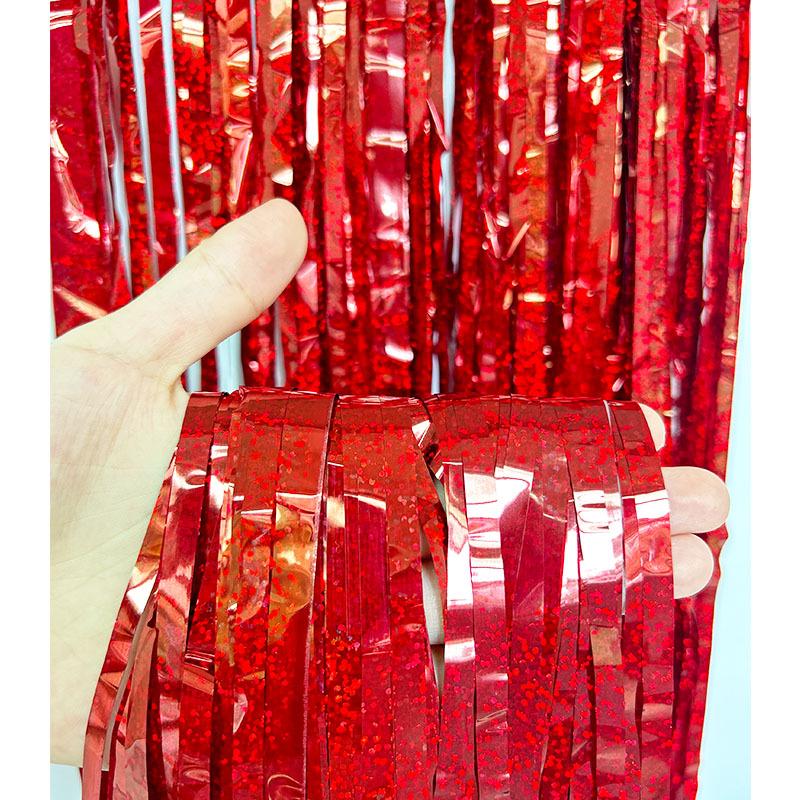 1x2m Laser Rain Tinsel Garland Door Curtain for Weddings, Christmas, Birthdays, and Party Backdrops