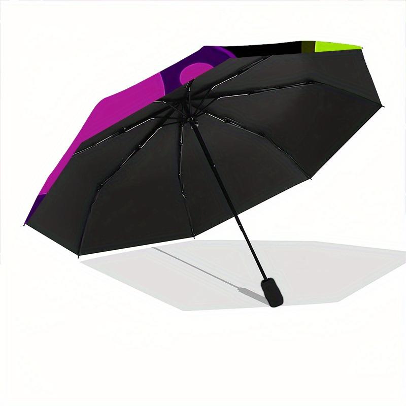 1pc Footprints Automatic Open, Sturdy Iron Frame, Compact Folding Design, All-Season Portable Umbrella for Women & Men yy250801111