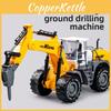 Excavator Drilling Rig Vehicle Toy Model With Inertia Drive For Kids Playroom