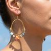 Starfish Shell Colorful Crushed Stone Imitation Pearl Earrings Bohemian Beach Vacation Style Accessory Trendy Daily Accessory