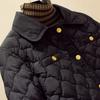 Winter Women Fashion Solid Casual Rhomboid Thicken Warm Parkas Single Breasted Vintage Jackets Y2K All Match Loose Coats