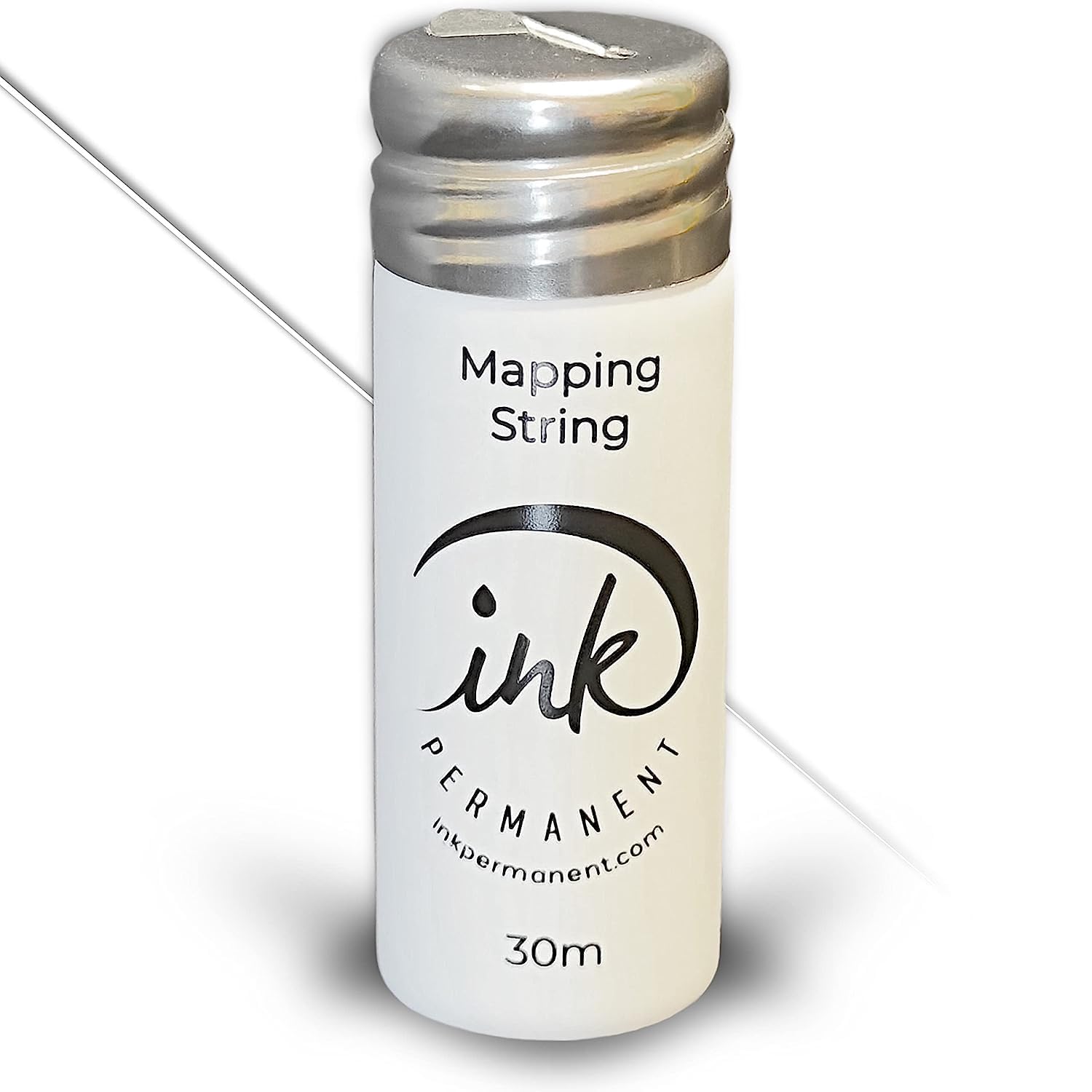 

InkPermanent White Brow Mapping String [100ft Bottle - 30m] Pre-Inked StringPermanent Makeup & Microblading Supply, Brow Mapping Kit, Eyebrow Shaping