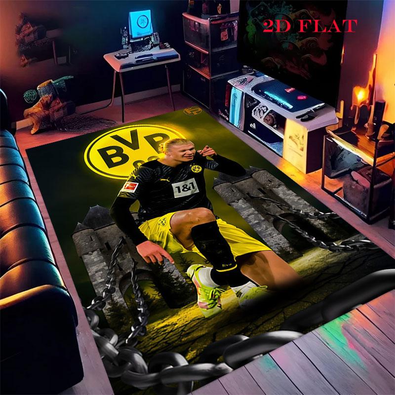 Erling Haaland Force Poster Carpet Rug for Living Room Bedroom Home Sofa Decoration,Kids play Nonslip Floor Mat
