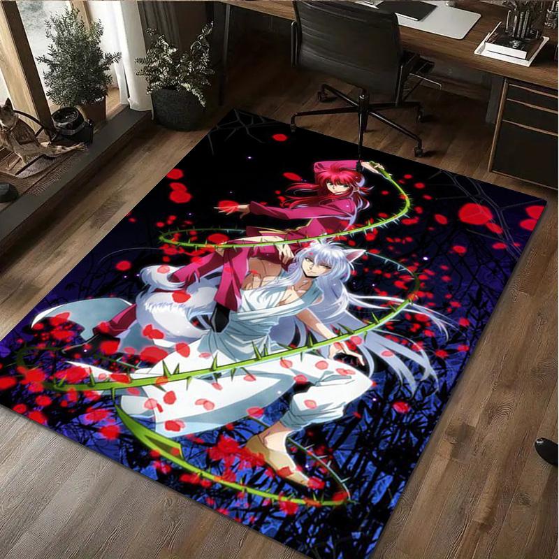 Yu Yu Hakusho Carpet Office Decorative Carpet For Living Room Bedroom Door Mat Floor Rug Computer Chair Area Rug