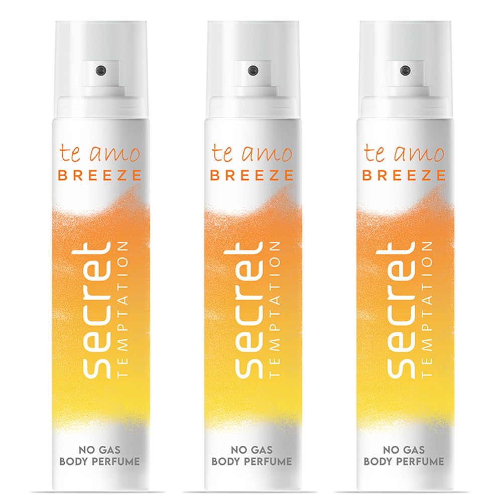 

Secret Temptation Te Amo Breeze Perfume Body Spray for Women 120ml Pack of 3 Long-Lasting Fragrance