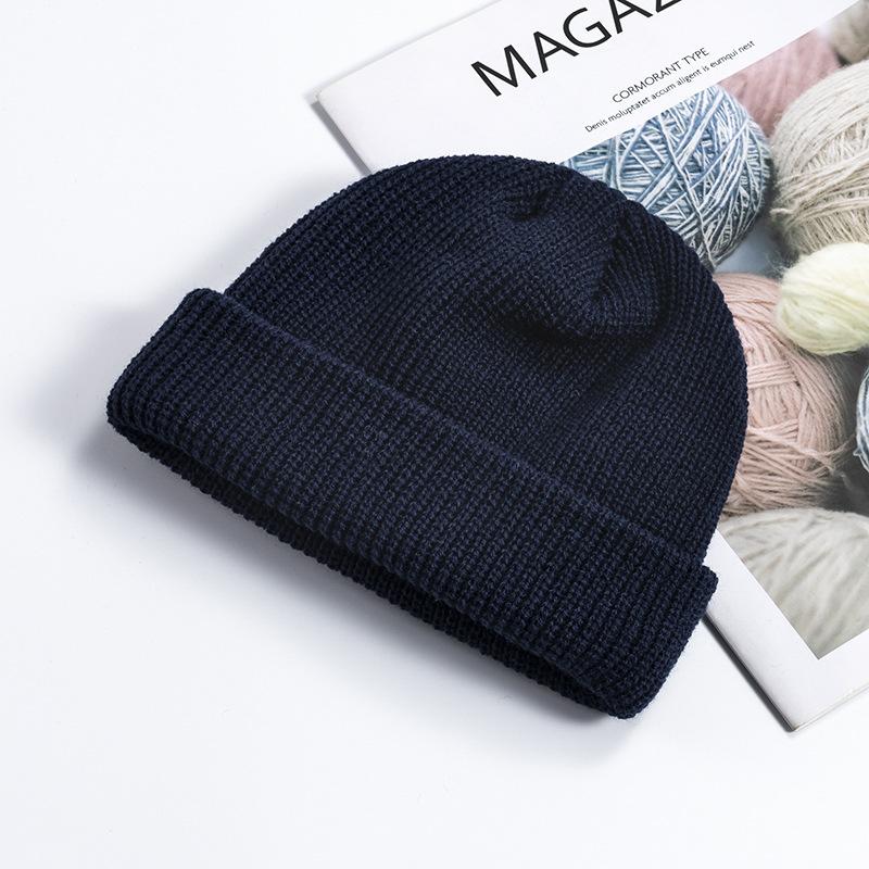 1pc Y2K Acrylic Plain Beanie Hat,Outdoor Cold Weather Casual Soft Stretch Warm Skull Cap for Daily Commute Halloween Fall Outfit