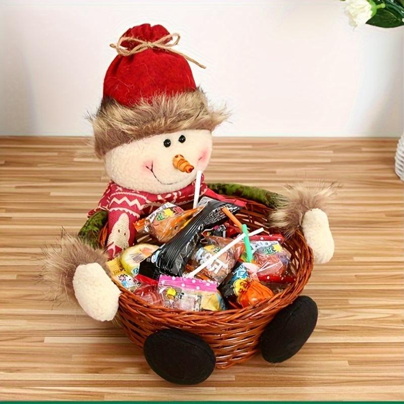 

Festive Santa Hat Candy Basket - Red Checkered Fabric, Perfect for Holiday Treats & Decor. Ideal for Christmas! красный