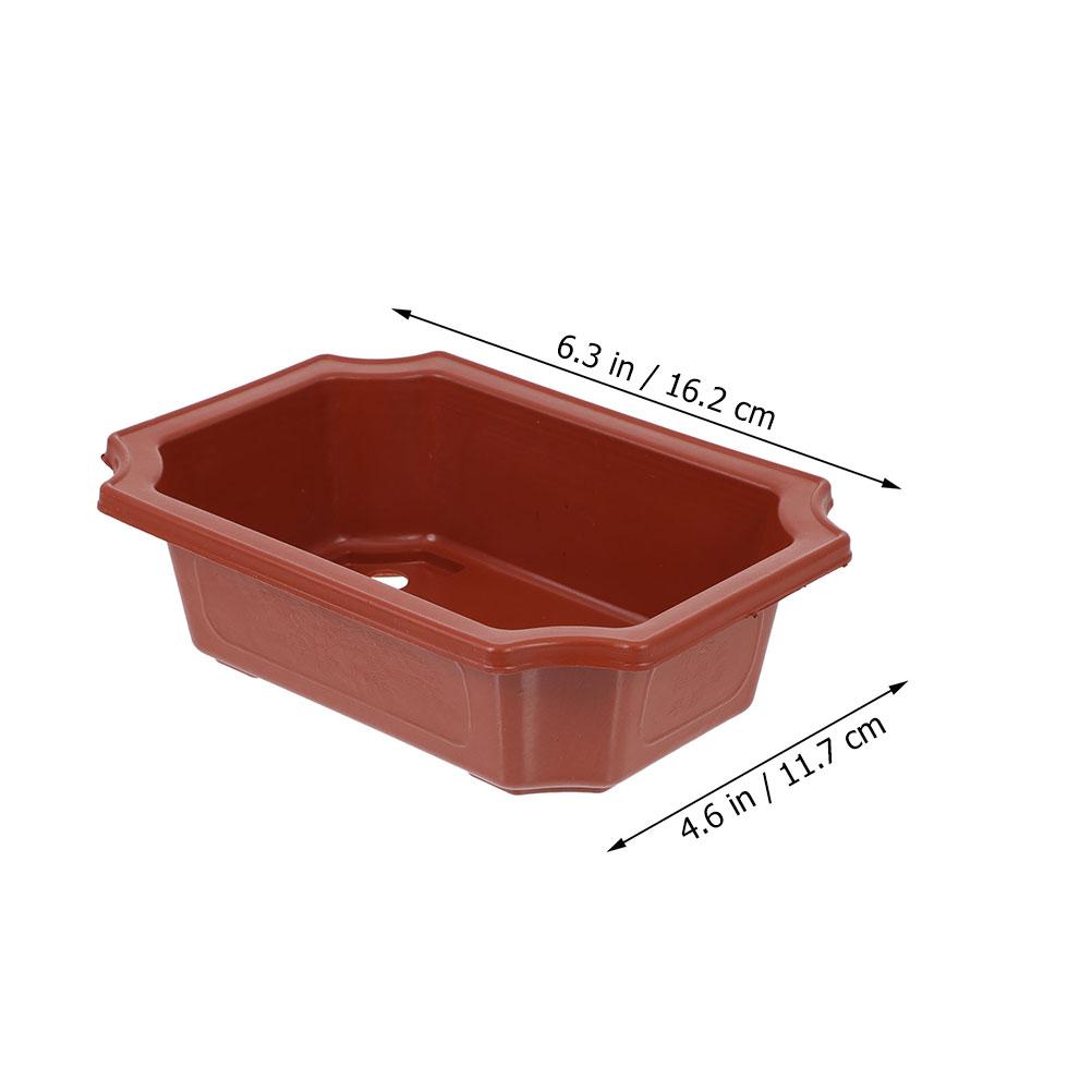 

10pcs Bonsai Pots Flowerpots For Outdoor Office Bonsai Plants Decor Plastic Growing Pot Planting Gardening Accessory Rectangular