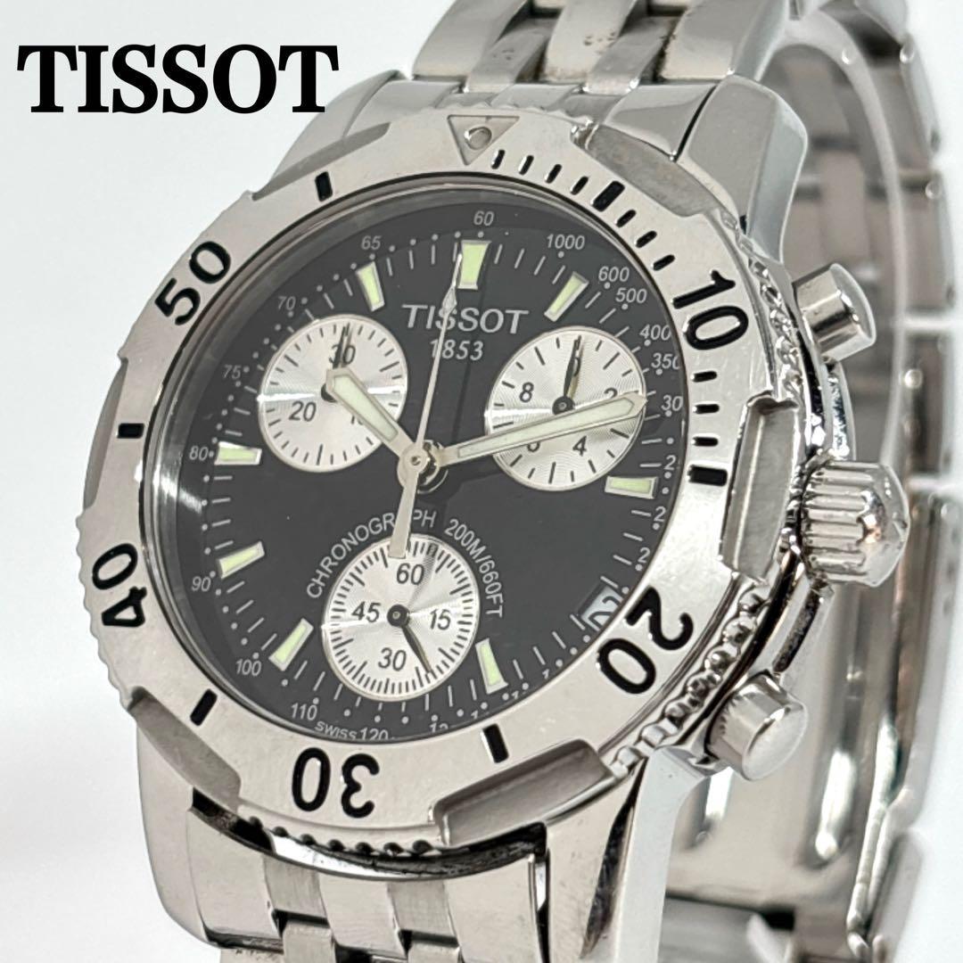 Used Operation TISSOT Men s Watch Chronograph Rotating Bezel 200M Quartz