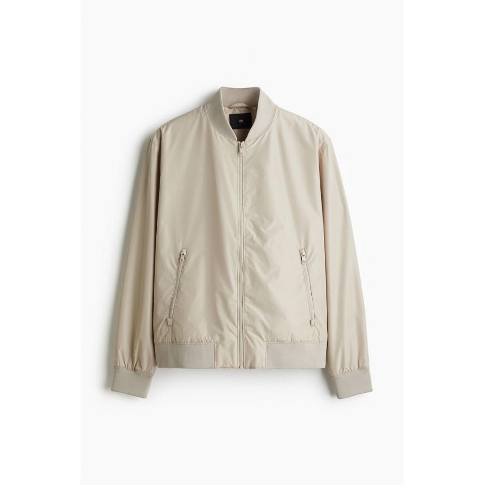 H M ligHtweigHt boMber Jacket Regular Fit ligHt Beige