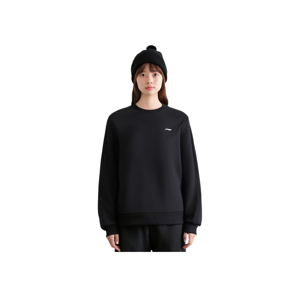 Li Ning Fitness Series Logo Sport Simple Casual Round Neck Sweatshirt Women Sweatshirt AWDV962-1