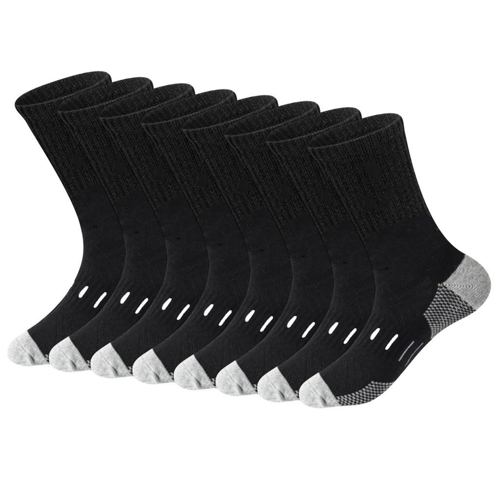 Running Crew Socks Cushioned Athletic Socks for Men Performances Socks Wicking Moisture Cushion Ankle Socks Everyday Sock