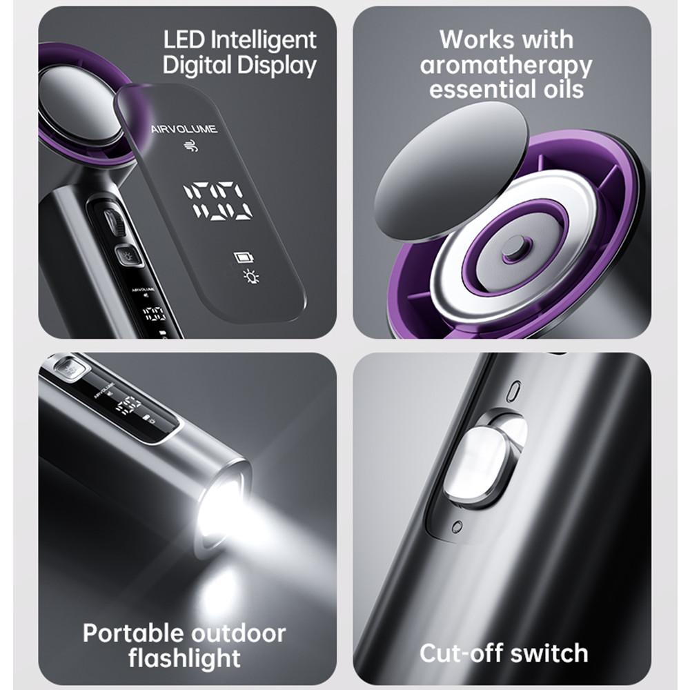 100 Speed High-speed Handheld Electric Fan with Flashlight USB Mini Portable Charging Small Fan Desktop Small Electric Fan