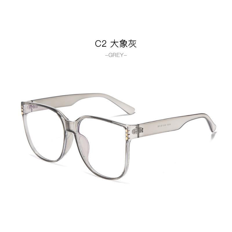 New ins wind large frame flat mirror, anti-blue light black frame glasses Internet celebrity plain thin glasses frame myopia glasses