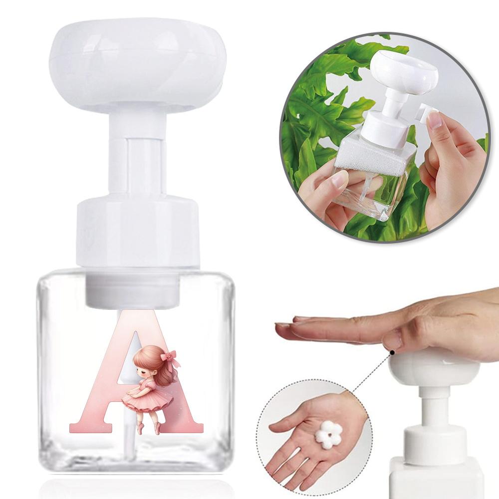 250ml Foaming Hand Soap Bottle Pump Foam Dispenser Flower Shaped Foaming Tool Bathroom Accessories Ballerina Girl Pattern