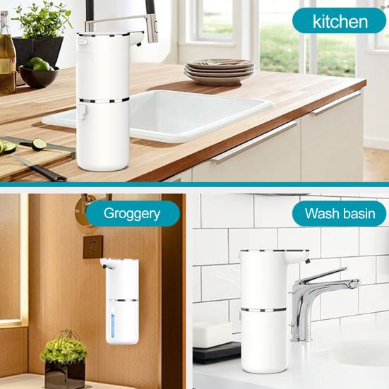 Automatischer Induktionsseifenspender, wiederaufladbar über USB, 350 ml Fassungsvermögen, berührungsloser elektrischer Seifenspender