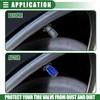 Motoforti Universal Tire Valve Stem Caps Valve Stem Covers for Car SUV Trucks Motorcycles,17mm, Aluminum Alloy, Blue, 4pcs
