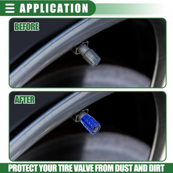 Motoforti Universal Tire Valve Stem Caps Valve Stem Covers for Car SUV Trucks Motorcycles,17mm, Aluminum Alloy, Blue, 4pcs