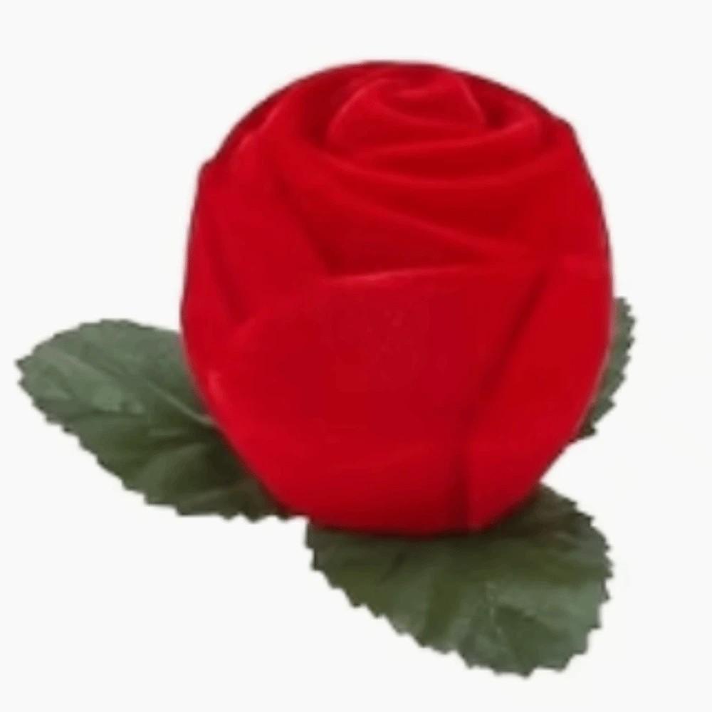 Simulation Flower Rose to Ring Box with Leaves Flower Wedding Ring Box  Jewelry Storage Case