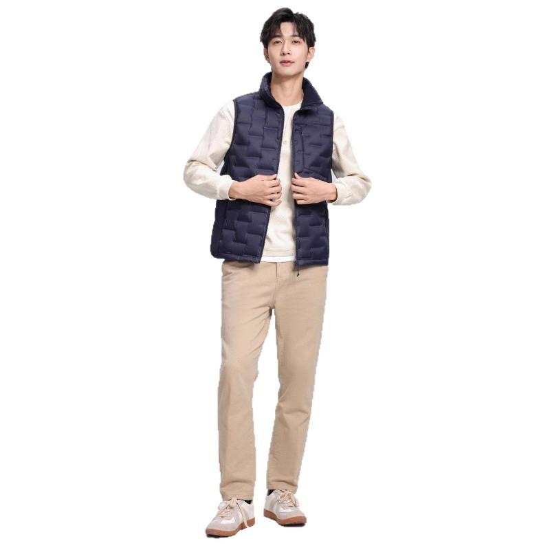 Autumn light and thin men's down jacket pressed rubber stand-up collar vest autumn and winter casual versatile fashion warm and comfortable vest
