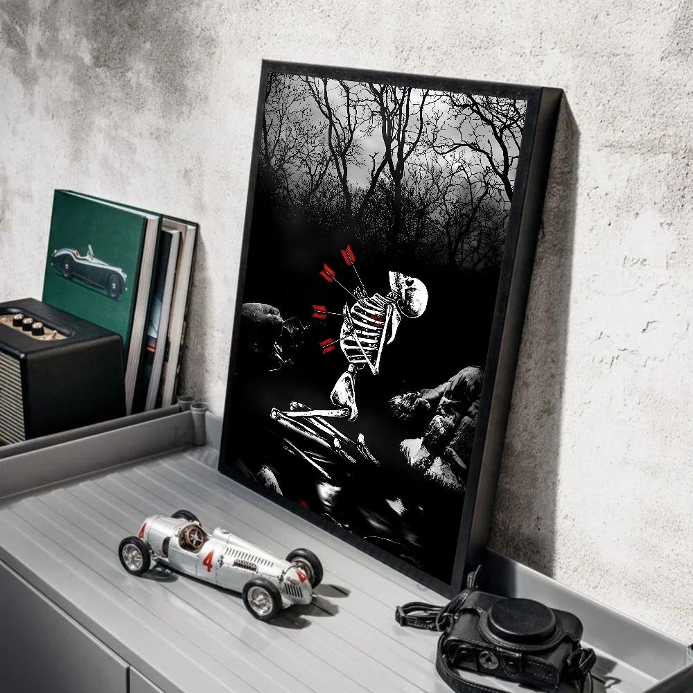 1pc Simple Skull Love Married In Love Poster Stickers Art Wall Murals Decor Game Room Decor Gifts Kawaii HD Painting Cat Cars
