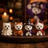 Halloween Advent Calendar Dog Cat Calendar, 24-Day Acrylic Figure Countdown Set Holiday Box with Witch Pumpkin Ghost Outfits, Collectible Desk Display