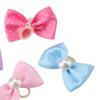 20pcs Elastic Band Pet Pearl Hair Ties Polka Dot Pattern Dog Bow Hair Bands  Daily Decoration