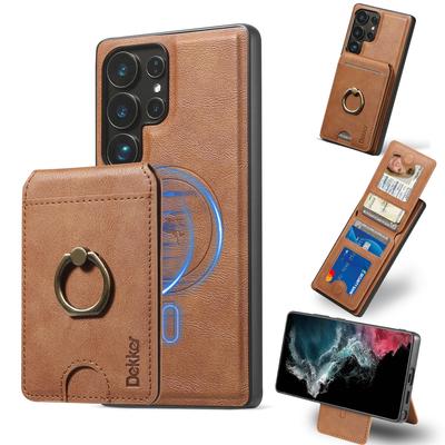 In 1 Detachable Magnetic Card Solt Wallet Leather Case For Samsung Galaxy S25 Ultra S24 Plus S23 A36 A16 A55 A35 A15 Ring Holder