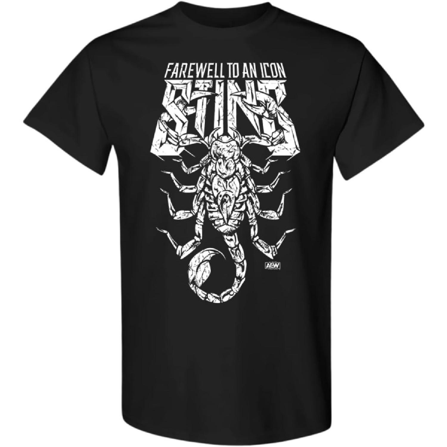 AEW Sting - Farewell to an Icon T- Shirt (US, Alpha, Medium, Regular, Regular, Black) S