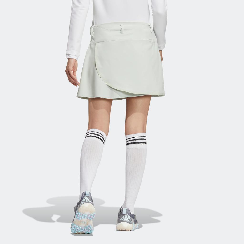 Adidas Super Stretch Sk Logo Label Waistband Comfortable Casual Skirt Women Skirts Linen-Green HG1718