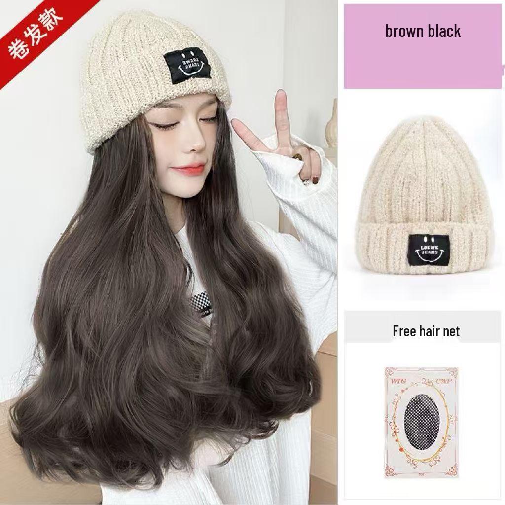 

Stylish Winter Water Wave Long Hair Wig with Plus Velvet Lining