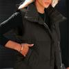 Women's Casual Winter  Vest Stand Collar Sleeveless Insulated Padded Jackets Coat With Pockets