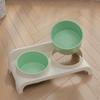 Double Bowls Elevated Pet Feeder Bowl 15 ° Slant Cat Dog Dual-use Bowl  Dog Accessories