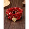 Multi-layer wooden bead beaded bracelet women's elastic rope bracelet