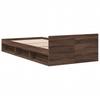 Bed Frame with Drawer Brown Oak Effect 75 X 190 Cm Engineered Wood