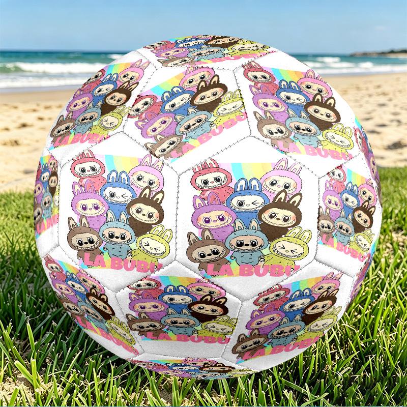 Labubu Print Size 5 Soccer Ball, PU Wear Resistant Football for Match Training and Daily Practice, Birthday Gift for Soccer Fans