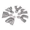 2Pcs Dental Lab Equipment Upper Lower Stainless Steel Impression Trays Autoclavable Teeth Tray Teeth Holder Dentist Tools